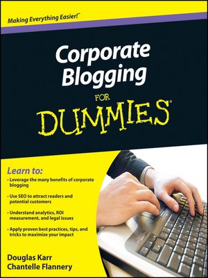 cover image of Corporate Blogging For Dummies